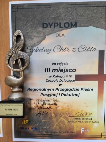 III miejsce i wyróżnienie w Regionalnym Przeglądzie Pieśni Pasyjnej i Pokutnej